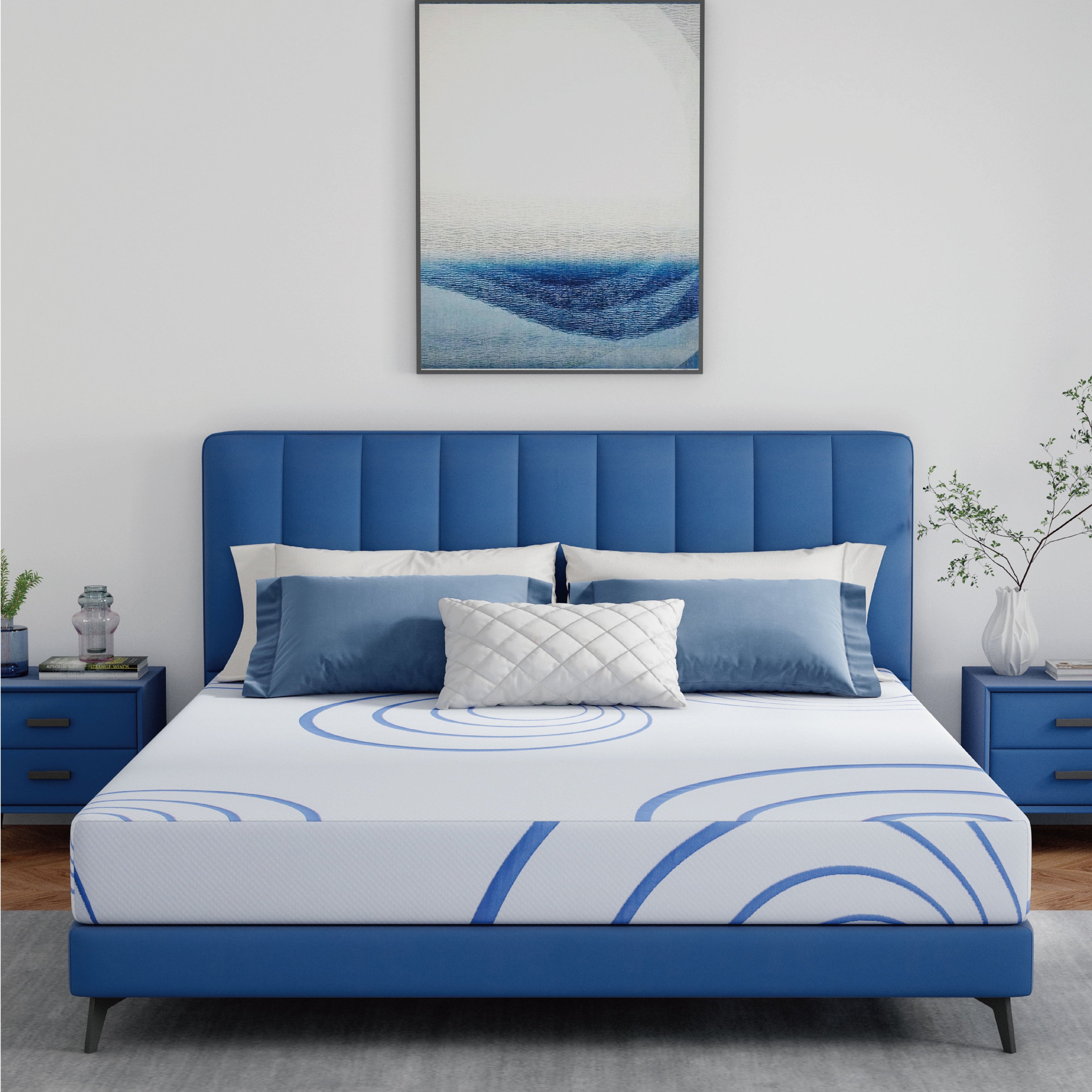 Ego Charcoal 8 inch Memory Foam Mattress with Gel, Twin Mattress in a Box, Medium