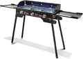 Living Portable Camping Stove - 3 Zone Propane Gas Burner Controller With Auto Ignition - 2 Folding Cook Stations - Adjustable Leg