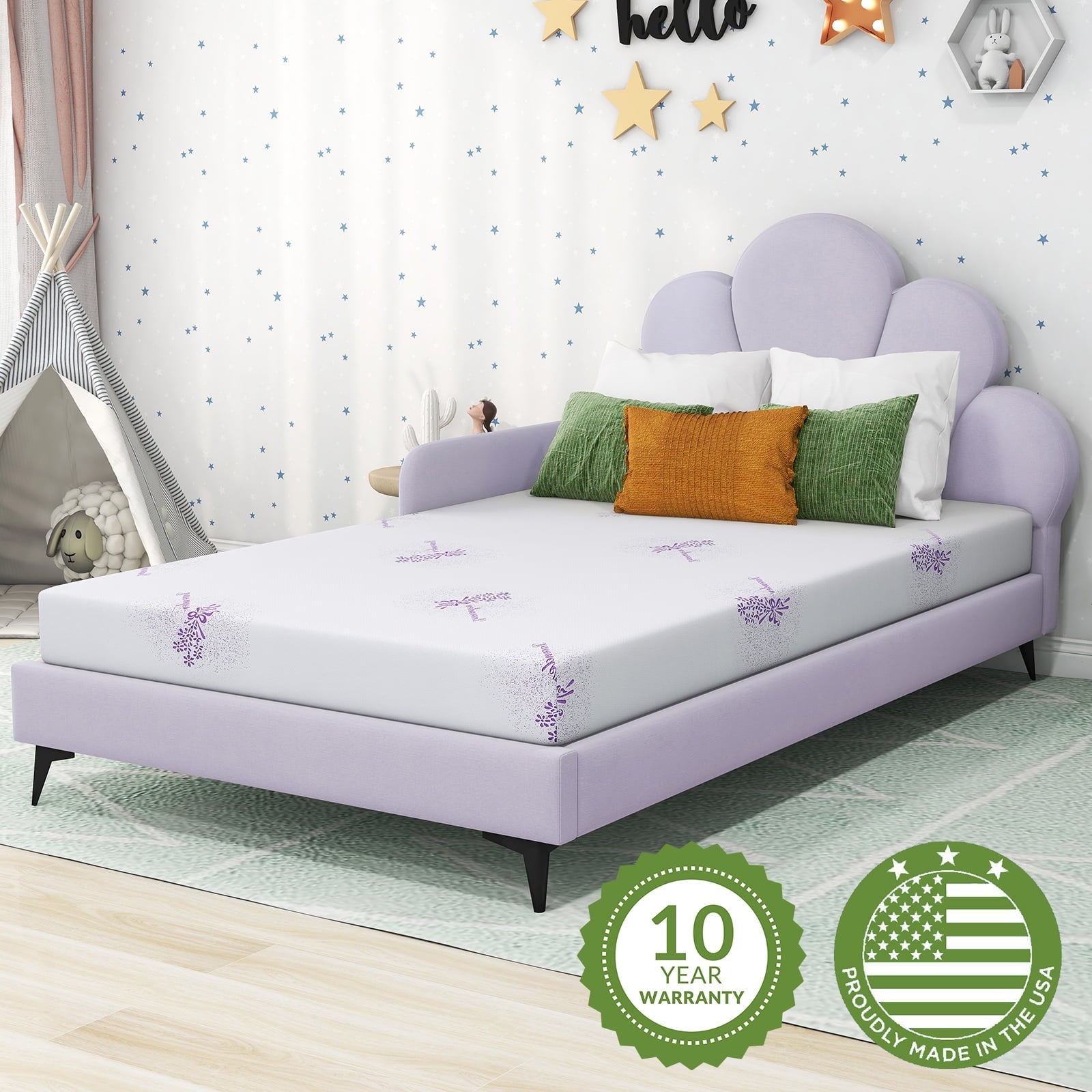 Mattress, 6 inch Gel Memory Foam Mattress in a Box for Bunk Bed, Trundle Bed,  Medium Feeling Bed Mattress for Pressure Relieving, Motion Isolation, Made in USA