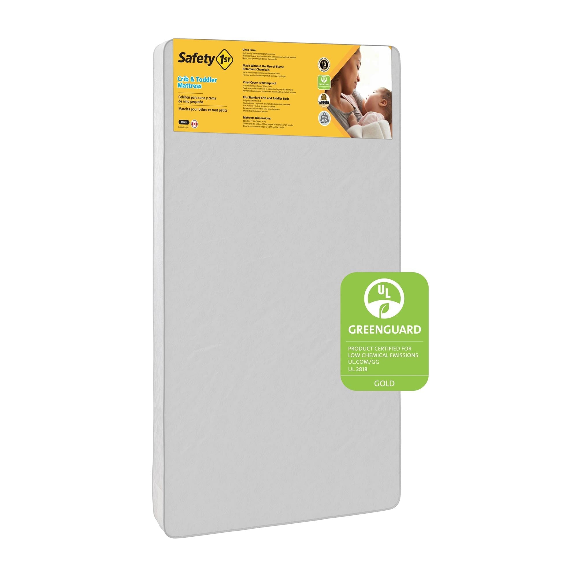 1st Sweet Dreams 5" Crib & Toddler Mattress with Waterproof Cover| Greenguard Gold Certified