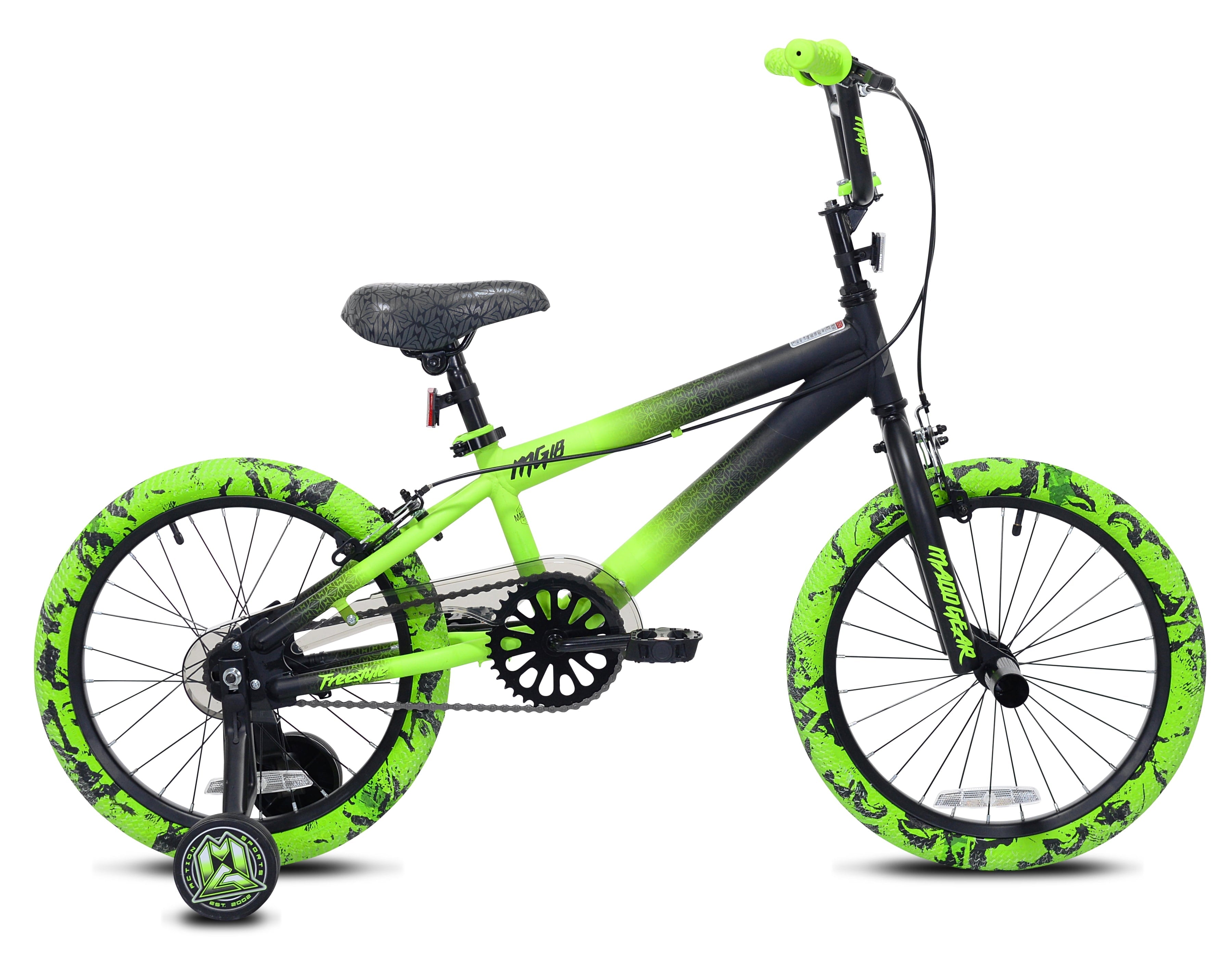 Bicycles 18" Madd Gear MG18 BMX Boy's Bike, Black and Green