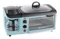 BST3AQ Retro 3-in-1 Family Size Electric Breakfast Station, Coffeemaker, Griddle, Toaster Oven - Aqua