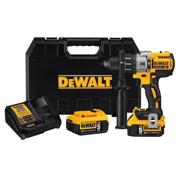 20V MAX XR Cordless Brushless 3-Speed 1/2 in. Hammer Drill with (2) 20V 5.0Ah Batteries and Charger