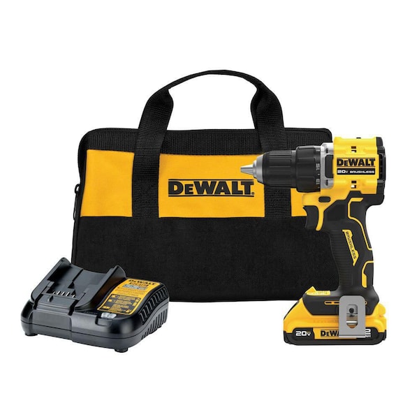 ATOMIC 20-Volt Lithium-Ion Cordless Compact 1/2 in. Drill/Driver Kit with 2.0Ah Battery, Charger and Bag