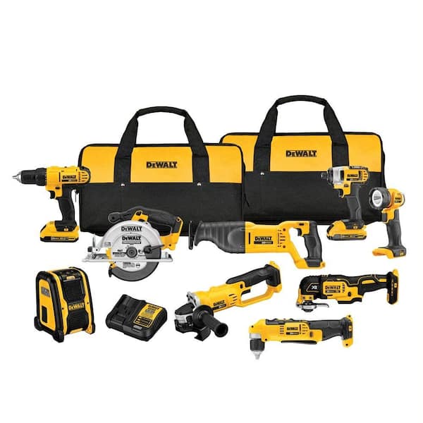 20V MAX Cordless 9 Tool Combo Kit with (2) 20V 2.0Ah Batteries and Charger