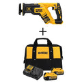 20V MAX XR Cordless Brushless Compact Reciprocating Saw, (2) 20V MAX XR Premium Lithium-Ion 5.0Ah Batteries, and Charger