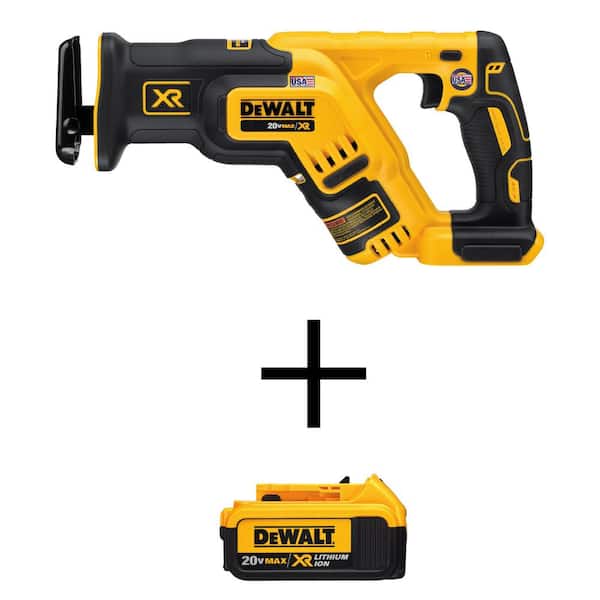 20V MAX XR Cordless Brushless Compact Reciprocating Saw and 20V MAX XR Lithium-Ion 4.0Ah Battery