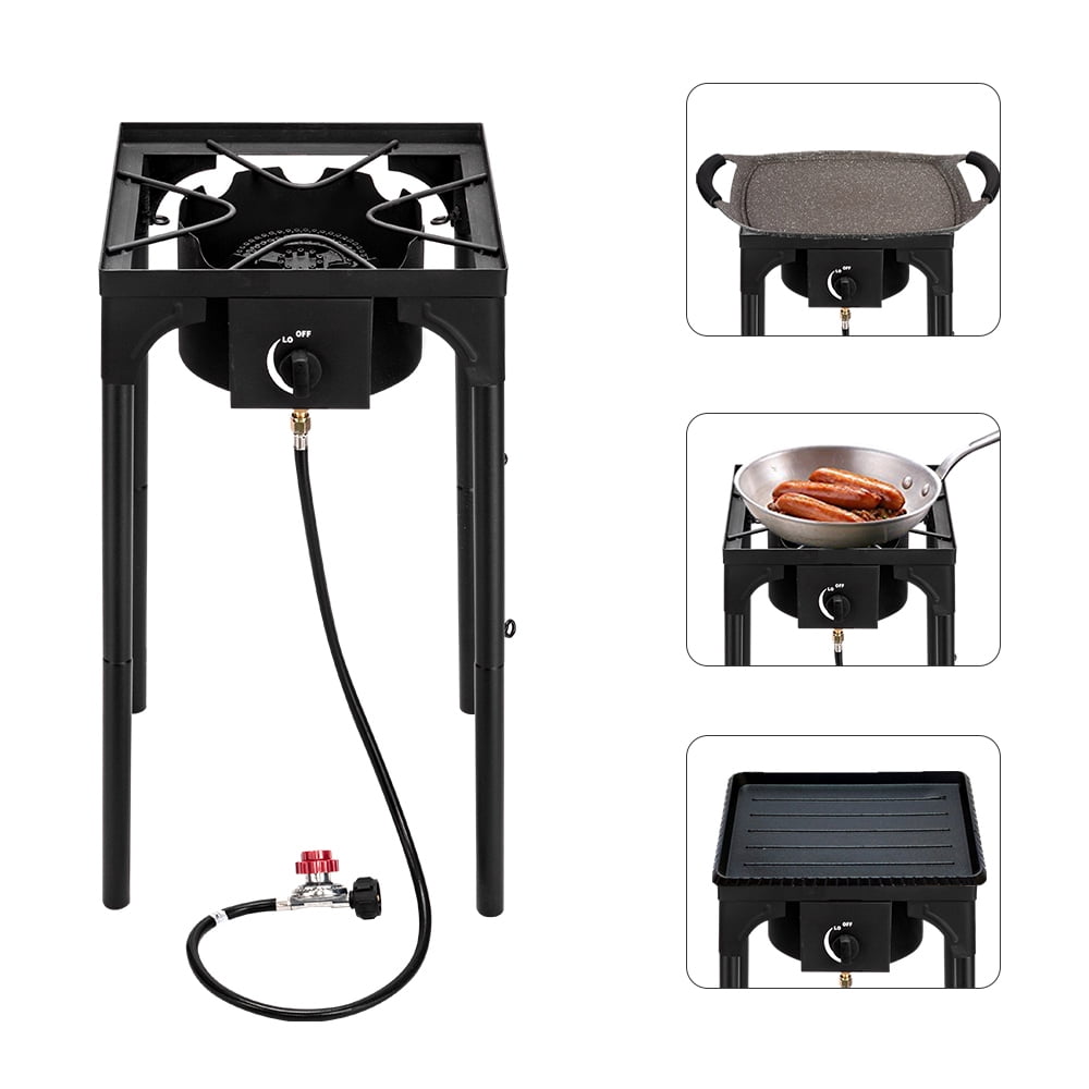 Portable 75,000 BTU Outdoor Single Burner Propane Burner Cooking BBQ Grill