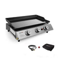 PD1300 3-Burner 26,400-BTU Portable Gas Grill Griddle, Outdoor Camping, Tailgating