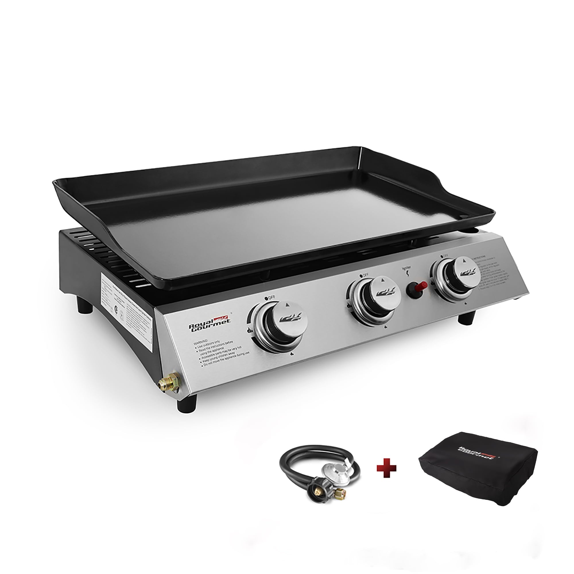 PD1300 3-Burner 26,400-BTU Portable Gas Grill Griddle, Outdoor Camping, Tailgating