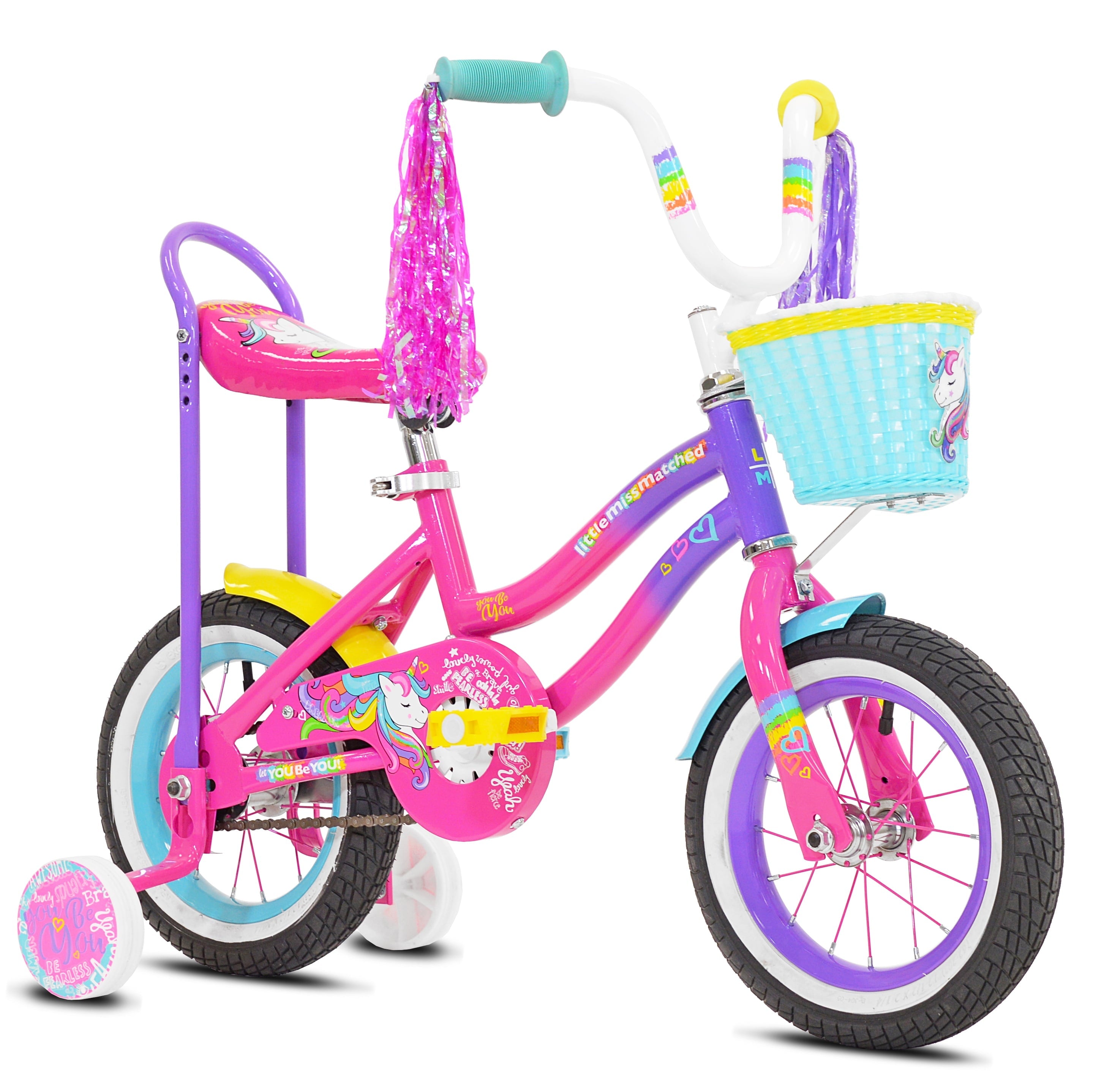12 in.  Girl's Let You Be You Unicorn, Child's Bicycle, Pink and Purple