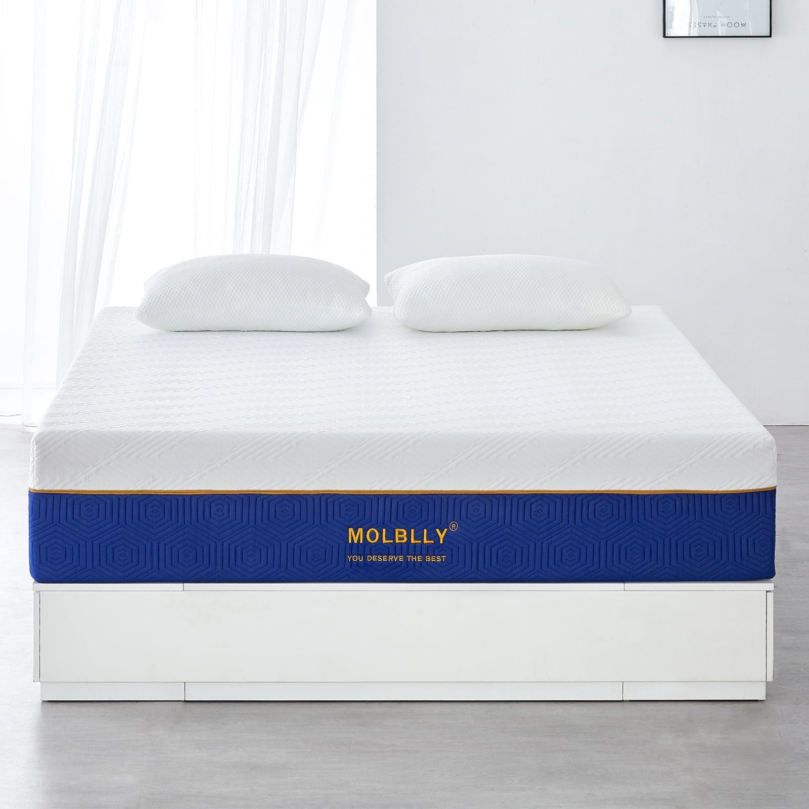 Mattress,Molblly 12 Inch Cooling-Gel Memory Foam Mattress in a Box,Medium Plush