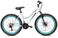 Bicycle 26 In. KZR Mountain Women's Bike, White and Teal Rim