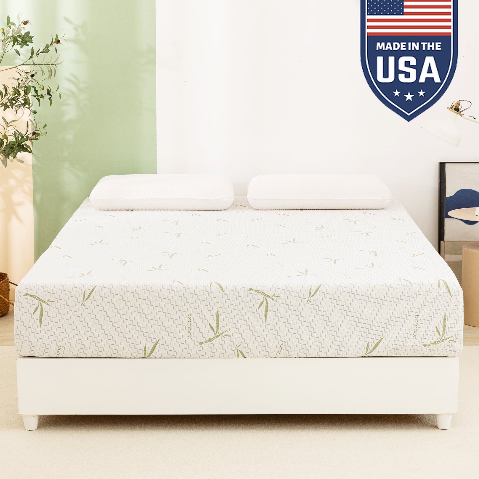 Size Mattress, 10 inch Gel Memory Foam Mattress in a Box with Bamboo Cover,CertiPUR-US Certified