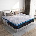 Queen Size Firm, 12-Inch Hybrid Mattress in a Box, Innerspring and Gel Memory Foam, Gray, Pillow Top