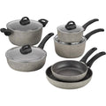 Parma 10-Piece Aluminum Ceramic Nonstick Cookware Set in Gray