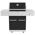 4-Burner Propane Gas Grill with Searing Side Burner in Black