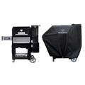 Gravity 800 Digital Charcoal Grill, Griddle and Smoker Combo in Black Plus Cover Bundle
