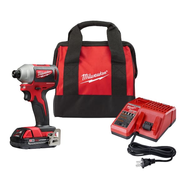 M18 18V Lithium-Ion Compact Brushless Cordless 1/4 in. Impact Driver Kit W/ (1) 2.0 Ah Battery, Charger & Tool Bag
