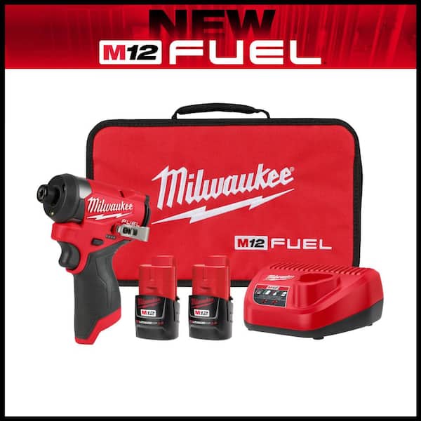 M12 FUEL 12V Lithium-Ion Brushless Cordless 1/4 in. Hex Impact Driver Kit w/Two 2.0Ah Batteries, Charger&Soft Case