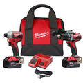 M18 18V Lithium-Ion Brushless Cordless Compact Hammer Drill/Impact Combo Kit (2-Tool) with (2) 4.0Ah Batteries, Bag