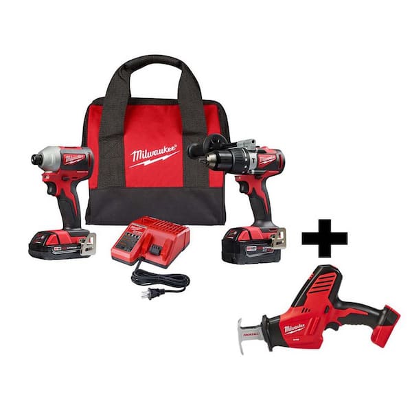 M18 18V Lithium-Ion Brushless Cordless Hammer Drill/Impact Combo Kit (2-Tool) with Free M18 Hackzall