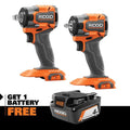 18V SubCompact Brushless 2-Tool Combo Kit with 3/8 in. Impact Wrench, 1/2 in. Impact Wrench, and FREE 4.0 Ah Battery