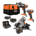 18V Brushless Cordless 3-Tool Combo Kit w/ Hammer Drill, Impact Driver, 7-1/4 in. Circular Saw, Batteries, Charger & Bag