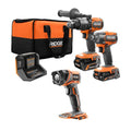 18V Brushless Cordless 3-Tool Combo Kit with Hammer Drill, Impact Driver, LED Torch Light, (2) Batteries, Charger & Bag