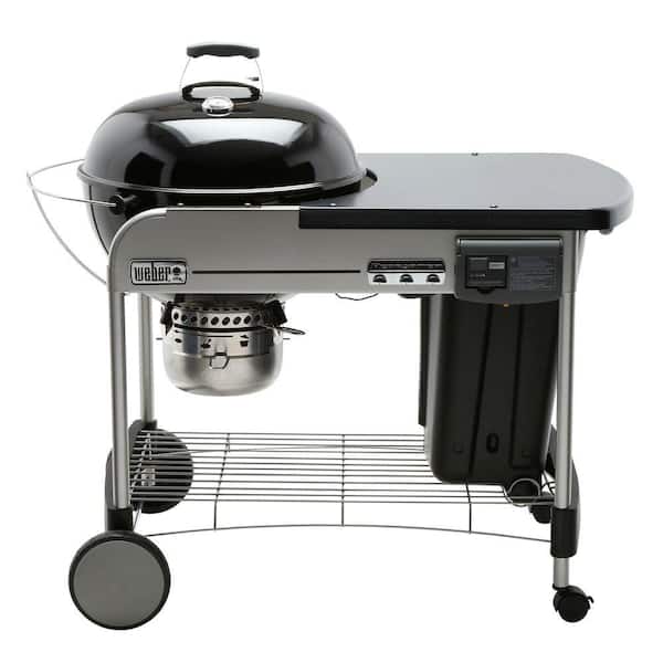 22 in. Performer Deluxe Charcoal Grill in Black with Built-In Thermometer and Digital Timer