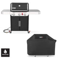 Genesis? E-325s Natural Gas Grill, Black with Premium Cover Included